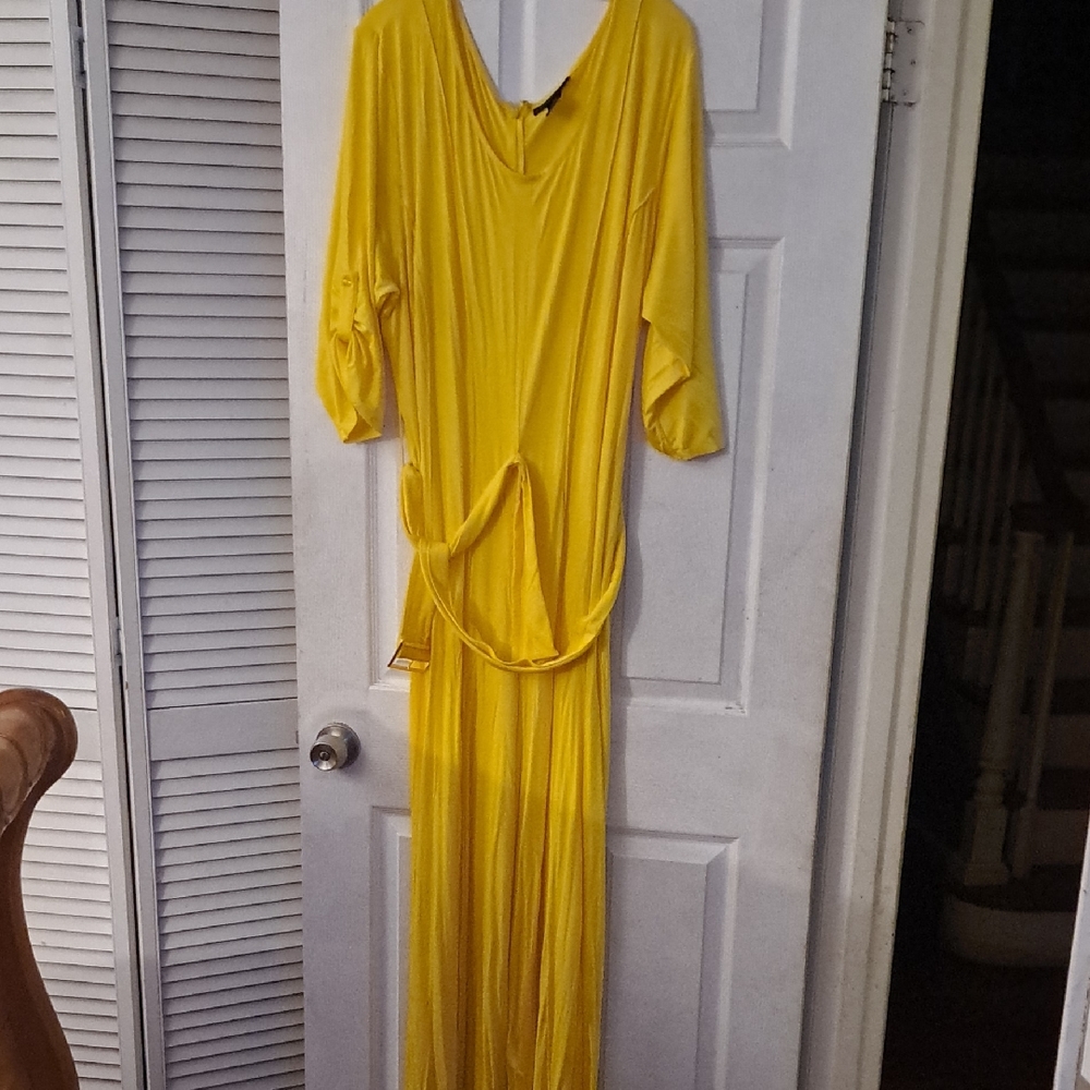 Ashley Stewart Vibrant Yellow Jumpsuit